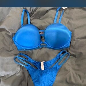 Blue Bra and Panty Set